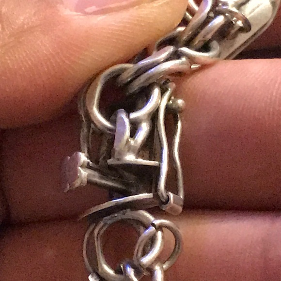 Silver Charm Bracelet with Cross and Lassies Charms - Picture 10 of 13